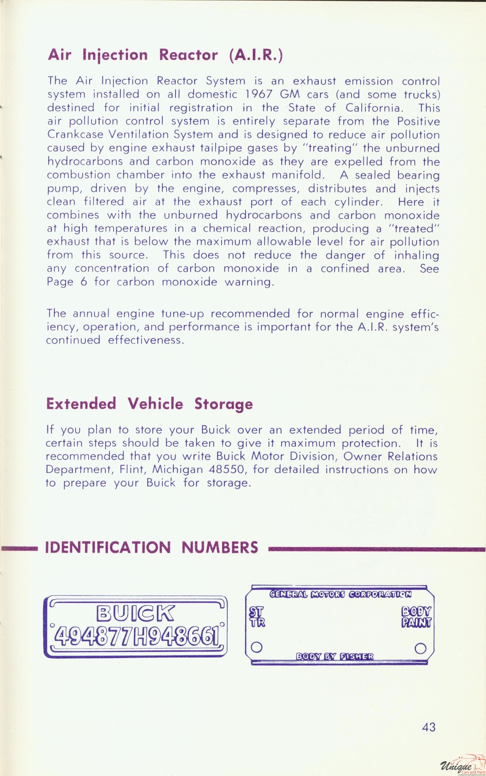 1967 Buick Riviera Owners Manual Page 9